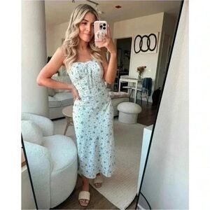 Women's Linen Tube Corset
Dress - Wild FableAqua Blue Floral